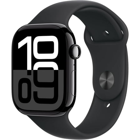 Restored Apple Watch Series 10 (GPS+Cellular) 46mm Aluminum Jet Black Black Sport Band Like New
