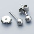 thumbnail image 4 of Opolski Fashion Unisex Silver Plated Ball Ear Stud Earrings Piercing Party Jewelry Gift, 4 of 7