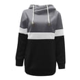 thumbnail image 4 of Pompotops Women Casual Patchwork Pullover Turleneck Hoodies Long Sleeve Drawstring Hooded Tops Sweatshirt, 4 of 5