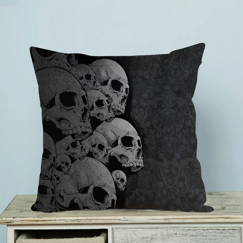 GCKG Creative Skull Pillow Case Pillow Cover Pillow Protector Two Sides