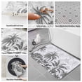 thumbnail image 6 of Palm Trees Bath Mat 3 Piece Bathroom Rug Set, Black Grey Tropical Plants Summer Forest Non Slip Bath Rug Contour Mat and Toilet Lid Cover, Absorbent Shower Mats Soft Bath Rugs and Mats Sets, 6 of 8