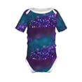 thumbnail image 2 of Balery Purple and Green Glitter Pattern Baby Climbing Clothes Infant Bodysuit Cute Infant Bodysuit Baby Romper-12 Months, 2 of 7