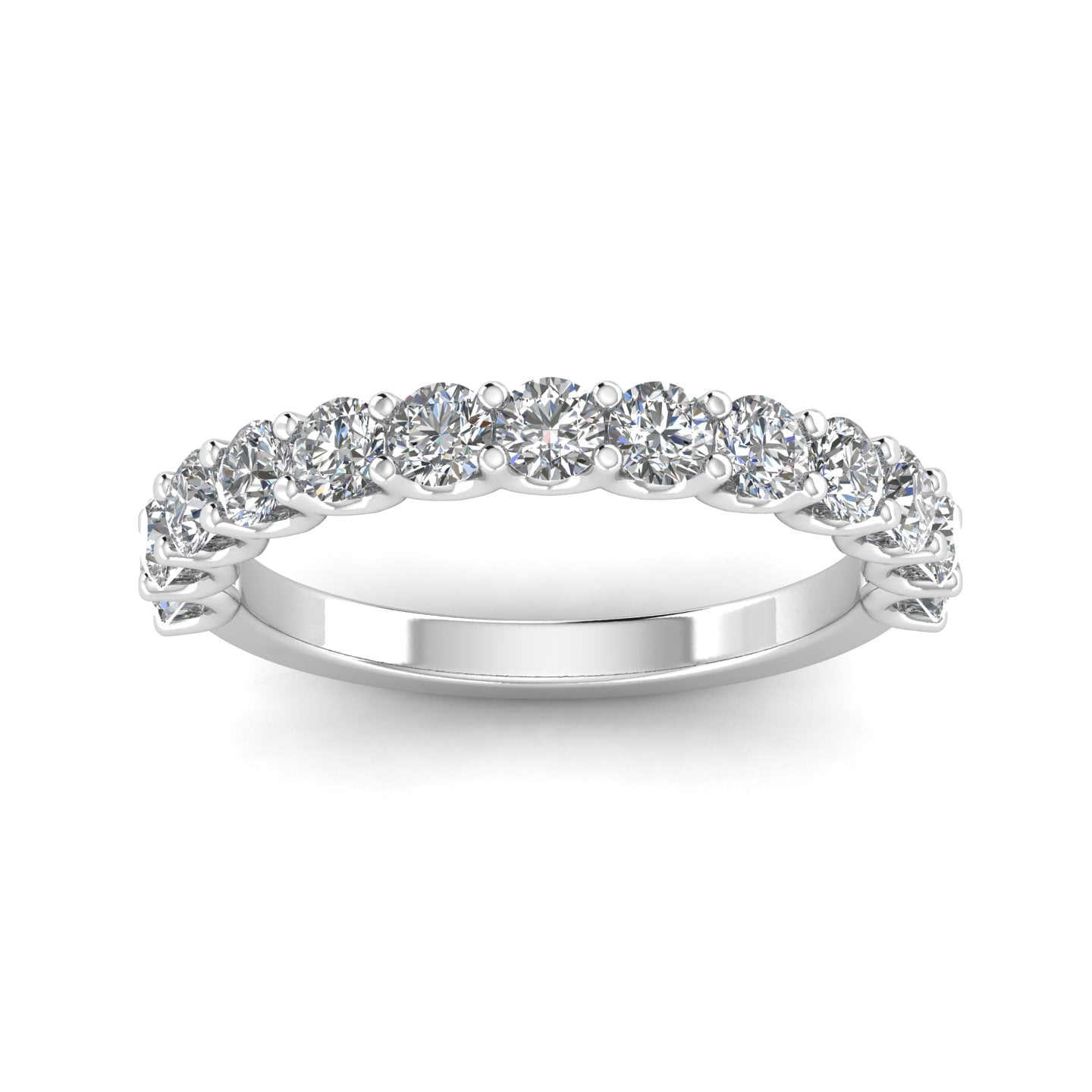 Certified 1.25ctw Diamond Wedding Band in 14k White Gold (G-H, I1)