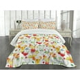 thumbnail image 3 of Ambesonne Tiki Bar Quilted Bedspread Set 3 Pcs, Tropic Cocktails, King Size, Multicolor, 3 of 5