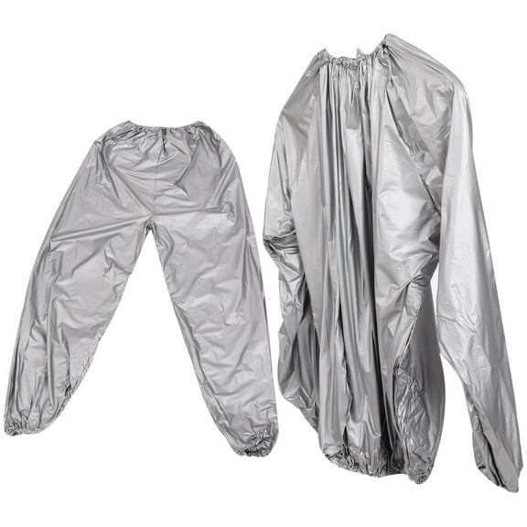 HEATSHAKING 1 Set Sauna Sweatpants for Working Out Men and Women Silver Polyethylene Fiber 59x26x0.2in
