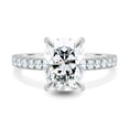 thumbnail image 2 of 3.00Ct Elongated Cushion Cut Moissanite Engagement Ring, Hidden Halo & Pavé, 10K White Gold, 2 of 7