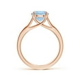 thumbnail image 2 of Angara Natural 1.6 Ct. Aquamarine Solitaire Ring in 14K Rose Gold for Women (Ring Size: 8.5), 2 of 10