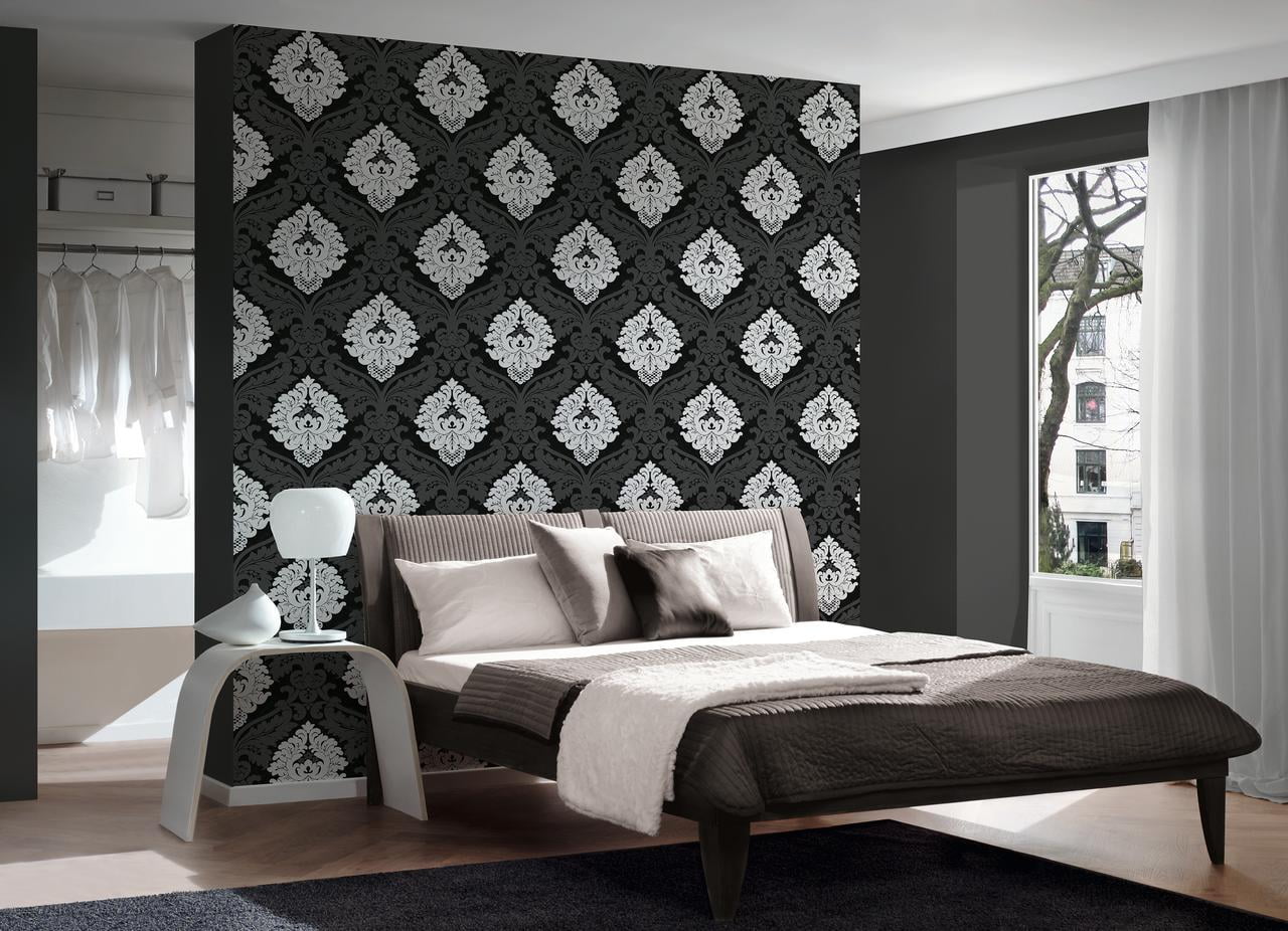 black and white wallpaper for bedroom