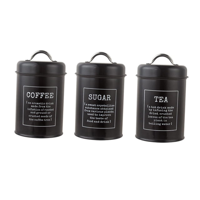 Tarros de almacenamiento de cocina 3 Piezas Sunnimix Botes Herméticos de azúcar té café negro