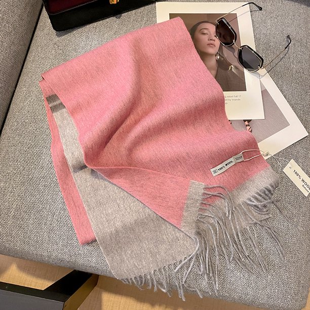 Bufanda de lana australiana con diseño de tablero de ajedrez a cuadros, sencilla, versátil y cálida para invierno, estilo coreano, para mujer, estilo estudiante