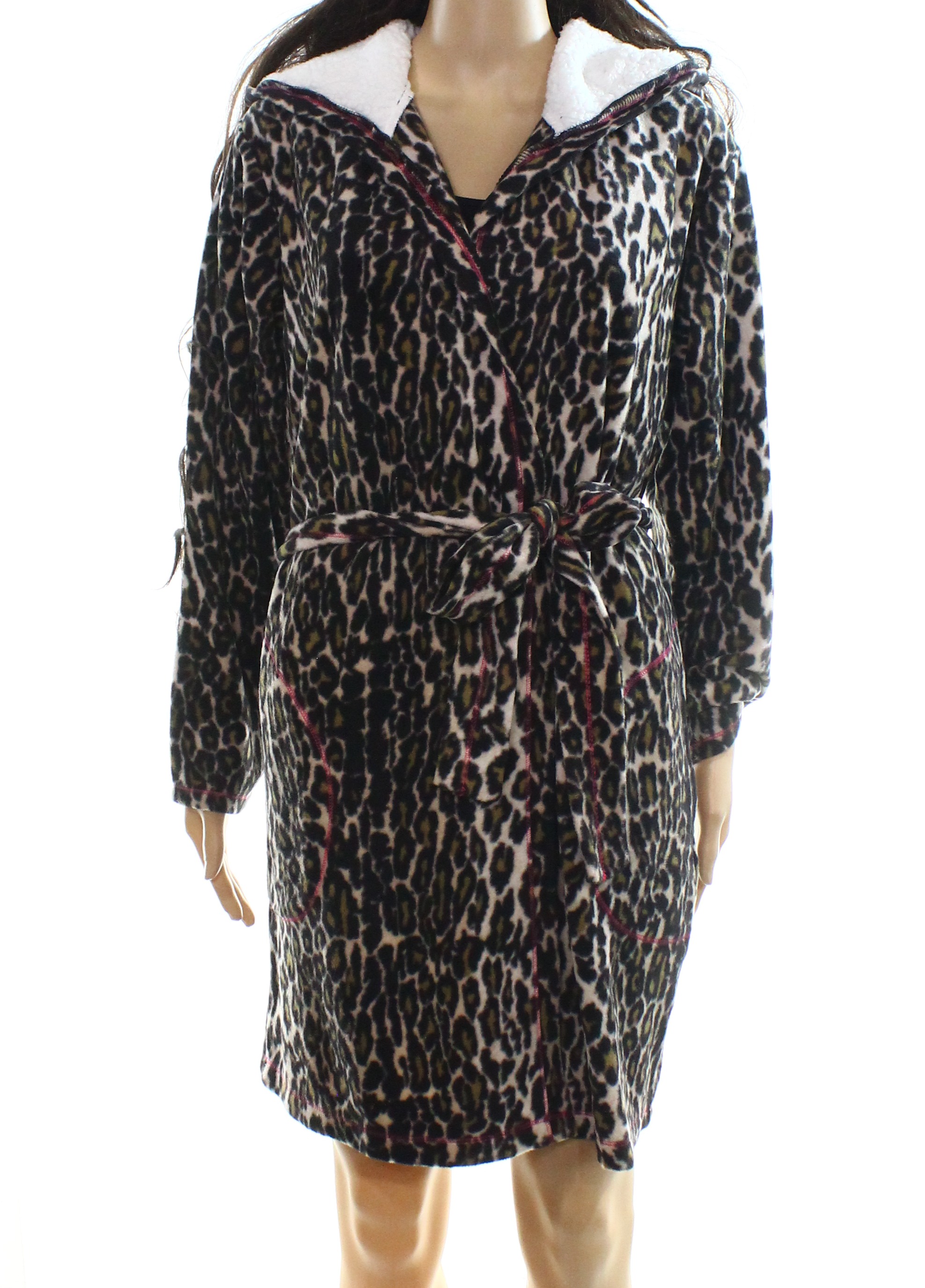 leopard print robe with hood