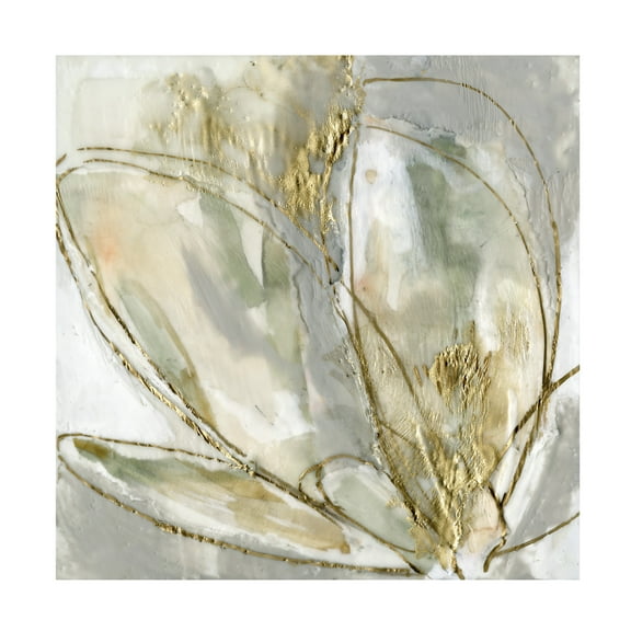 Trademark Fine Art Jennifer Goldberger Blooming Gold II Canvas Wall Art - 14x14