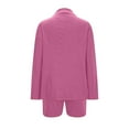 thumbnail image 4 of UYISJ Blazer Sets Women 2 Piece Outfits Business Casual Outfits Dressy Casual Pant Suits Plus Size Wide Pants Suit Set Pink S, 4 of 5