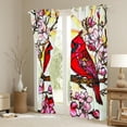 thumbnail image 3 of jejeloiu Pink Sakura Blackout Curtains,Christmas Cardinal Bird Curtains Pack of 2 (38x45 Each),Red Birds Window Curtains For Girls,Super Cozy Room Decor, 3 of 6