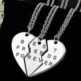 thumbnail image 1 of Fashion 3pieces Broken Heart Pendant Necklace Chic Best Friends Forever Necklace, 1 of 1