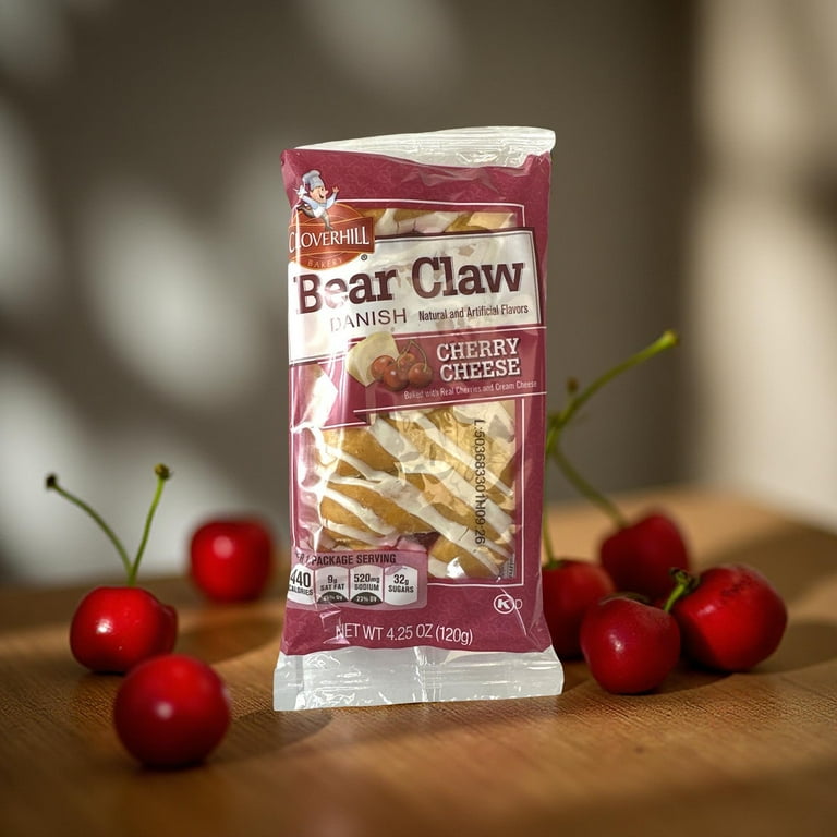 Cloverhill Bear Claw Cherry Cheese Danish, 4.25 Ounce -- 36 per