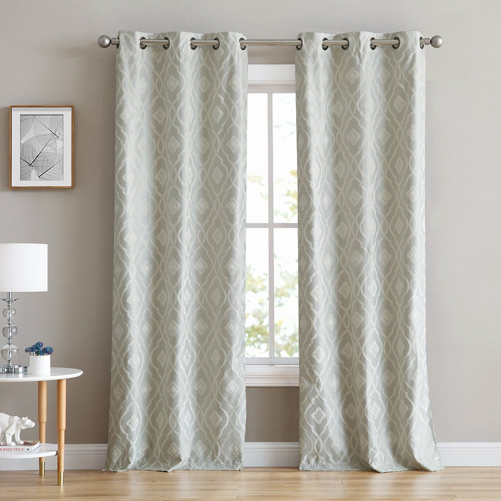 100 W x 84 L, Slate Blue Energy Efficient Noise Reducing - HLC.ME Elizabeth Textured 100/% Full Blackout Thermal Window Curtain Grommet Panels for Sliding Glass Patio Doors Complete Darkness