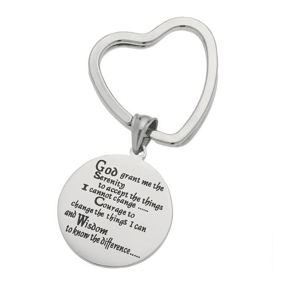 High Polished Stainless Steel God Grant Me the Serenity to Accept the Things I Cannot Change... Inspirational Keychain Keyring Gift Set for a Best Friend and Family on Any Occasion