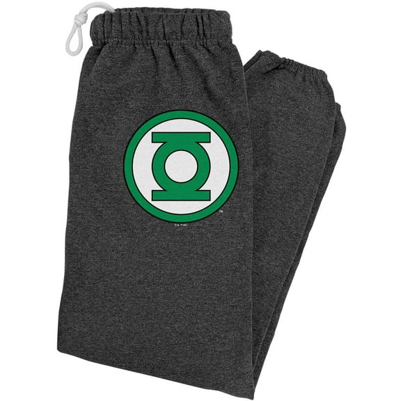 Green Lantern Core Logo Unisex Jogger Sweatpants for Men and Women, Charcoal Heather, Large