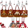thumbnail image 2 of TETOU Christmas Gift Bags Deer Dolls Knitted Drawstring/Handbag Santa Snowman Storage Bag for Kids Guests Holiday Gift Bag, 2 of 7