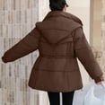 thumbnail image 6 of ZRGHAOYLQ Winter Coats for Women Plus Size Quilted Puffer Down Fleece Warm Thicken Hooded Parka Jacket Pocket Zip Padded Outerwear Full Zip Solid Down Jackets, 6 of 7