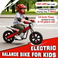 thumbnail image 6 of ICEELF 24V 300W Kids Electric Bike, Electric Dirt Bike with Flashing LED Lights, 2 Speed Settings, Music Function, for Boys Girls Ages 6+,Red, 6 of 7