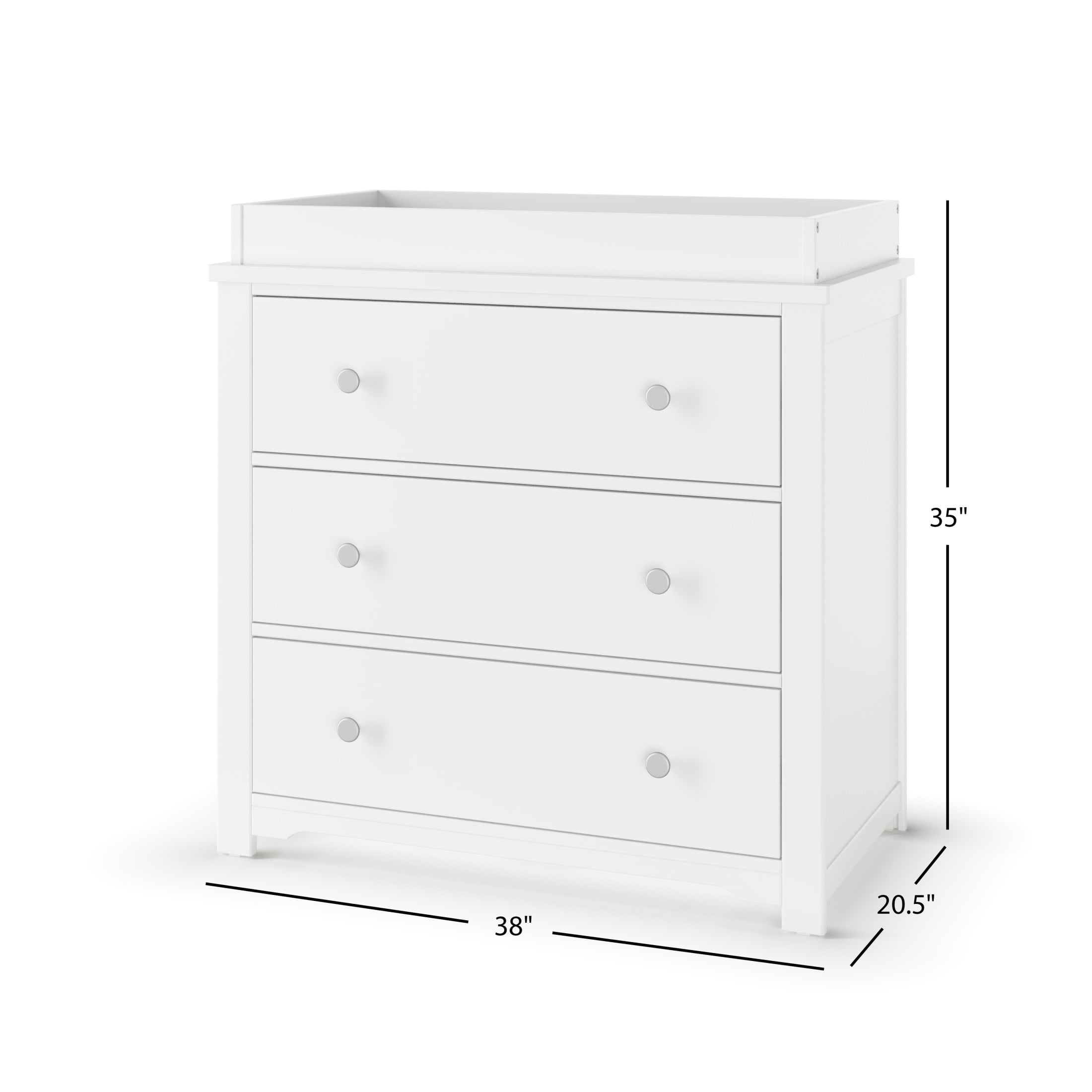 Child Craft Camden Crib and Dresser Nursery Set, 4-in-1 Convertible Crib with 3-Drawer Dresser, Matte White, 2-Piece