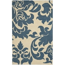 SAFAVIEH Martha Stewart Barcelona Floral Wool Area Rug, Blue Suede, 9' x 12'