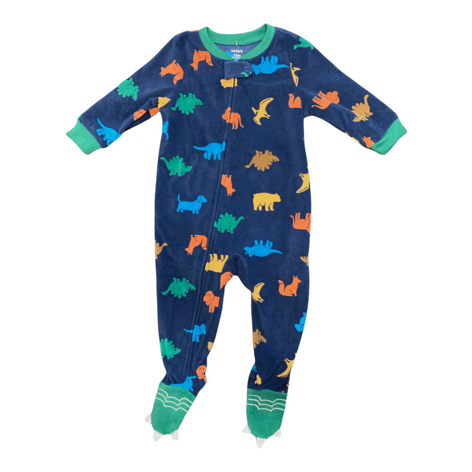 Carter's Baby Toddler Boy's Warm Soft Fleece Zip Up Footie Pajamas  (Charcoal Dragons, 3T) - Walmart.com