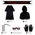 thumbnail image 2 of 5-14Y Boys Girls Halloween Costumes Kids Grim Reaper Costume Set Scary Ghost Cosplay Outfit Halloween Party Favors Gifts(Glowing Glasses Optional), 2 of 6
