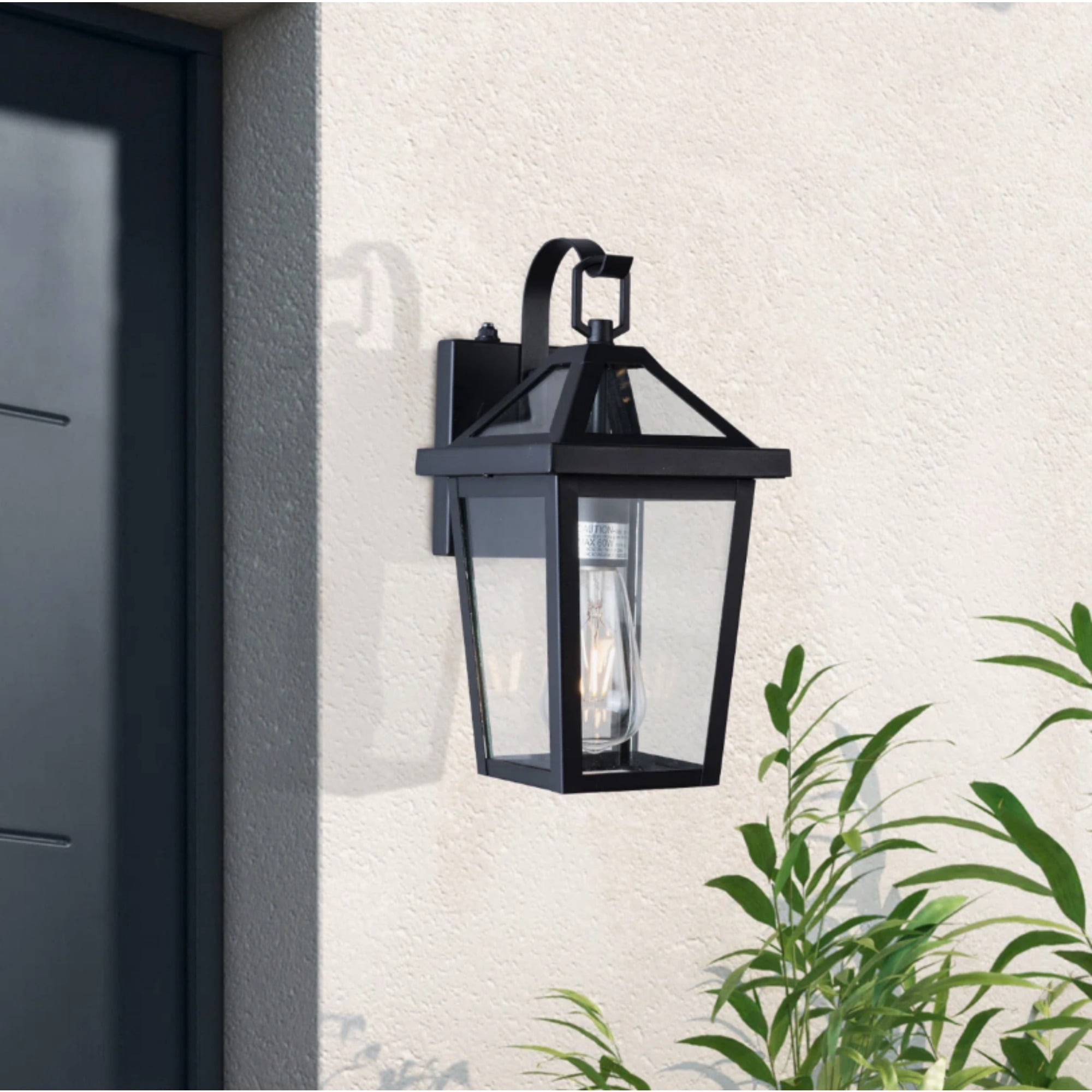 13" Dusk to Dawn Outdoor Wall Lights, Modern Waterproof Exterior Lighting Fixture, Black Anti-Rust Outdoor Lantern Light Wall Mount for Porch, Garage, Entryway, Patio
