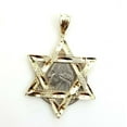 thumbnail image 3 of 14k yellow gold star of David Jewish Israel charm pendant religious jewelry 4.6g, 3 of 12