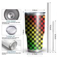 thumbnail image 6 of 30oz Rainbow Color Checkered Pattern Tumblers Stainless Steel Tumbler with Lid and Straw,Vacuum Insulated Double Wall Travel Tumbler Cups Mug with Cleaning Brush for Coffee,Tea, 6 of 7