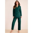 thumbnail image 2 of Roaman's Women's Plus Size Long Sleeve Ten-Button Shawl-Collar Pant Suit – 2-Piece Pant Set, 2 of 6