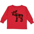 thumbnail image 3 of Inktastic Moose Silhouette Plaid Boys or Girls Long Sleeve Toddler T-Shirt, 3 of 5