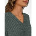 thumbnail image 6 of Cogild Womens V Neck Ribbed Knit Long Sleeve Solid Color Pullover Tops Shirts for Womens Soft Casual Fall Autumn Sweaters for Womens, 6 of 6