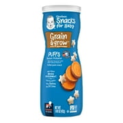 Gerber Snacks for Baby Grain & Grow Puffs, Sweet Potato, 1.48 oz Canister