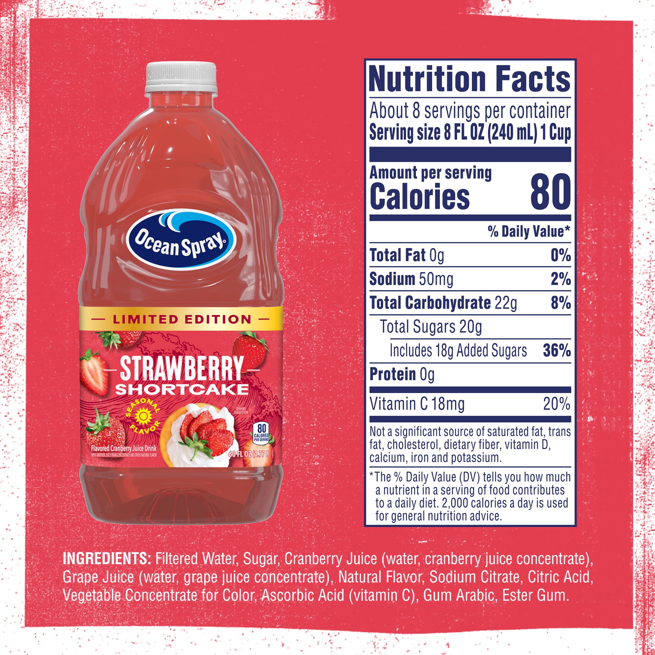 Ocean Spray® Strawberry Shortcake Juice Drink 60 fl oz Bottle