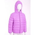 thumbnail image 3 of inhzoy Kids Girls Boys Lightweight Winter Coats Puffer Hooded Jacket Windbreaker Outwear Purple 9-10, 3 of 8