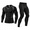 1Black-Print+1Black, variant on Alpinario Men's Compression Set Quick Dry Breathable Long Sleeve Shirt and Pants Athletic Base Layer for Running Gym Workout