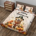 thumbnail image 3 of Happy Thanksgiving Golden Retriever Welcome Thankful Fall Autumn Pumpkin Quilt Bedding Set Goldens Dog Lover Gifts Idea 1 Blanket Bed Cover 2 Pillowcases - 02021, 3 of 5