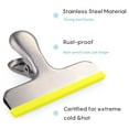 thumbnail image 3 of Clearance!Silicone Stainless Steel Sealing Clip 1 Pack Chip Bag Clips Covered with Silicone - No More Sharps Edges - Food Bags Clips - Air Tight Seal, Heavy Duty(Yellow), 3 of 5