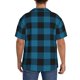 thumbnail image 3 of Fotbe Blue Black Plaid Camisa Estampada de Manga Corta para Hombre, Casual de Verano, Estilo Playero, Sin Arrugas-3X-Large, 3 of 5