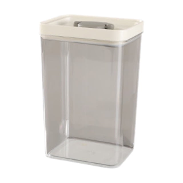 Plastic Storage Box,Sealed Jar Kitchen Grain Storage 450ml 5.03in High White,Transparent Powder Tea PET Food Container,Storage Box with Lid
