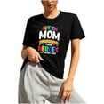 thumbnail image 2 of Daisyyozoid T-Shirt Joyeuse Fête des Mères pour Femmes Col Rond Imprimé Lettre Manches Courtes Décontracté, 2 of 5