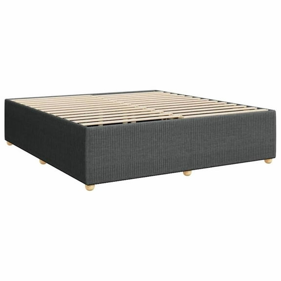 Pemberly Row Engineered Wood California King Bed Frame in Dark Gray