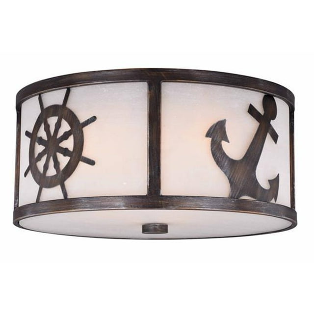 16 in. Nautique Flush Mount, Sterling Bronze