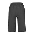 thumbnail image 5 of Ahdbta Plus Size Cotton Linen Shorts for Women Elastic Waist Drawstring Shorts Lace Hollow Out Summer Beach Bermuda Shorts, 5 of 6