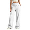 thumbnail image 2 of EnJoCho Kids Girls Sweatpants Wide Leg Baggy Straight Open Bottom Athletic Elastic Jogger Pants Breathable Trousers For Spring Outdoor School Daily Casual Active Bottoms, 2 of 7