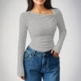 thumbnail image 4 of Posijego Going out Tops for Women Ribbed Long Sleeve Shirts Strenth Slim Basic T-Shirts Trendy Clothes, 4 of 7